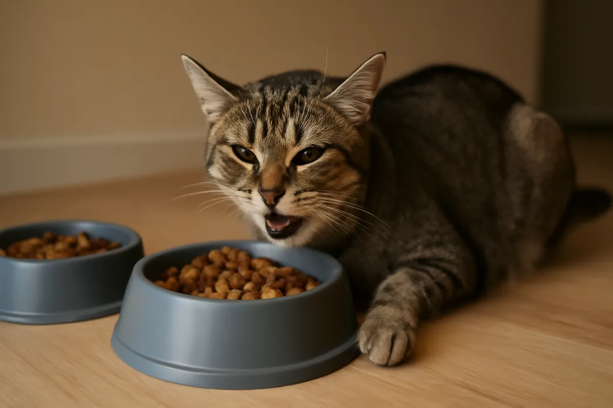 Cosa succede se il gatto mangia cibo per cani? Effetti sulla salute da non sottovalutare